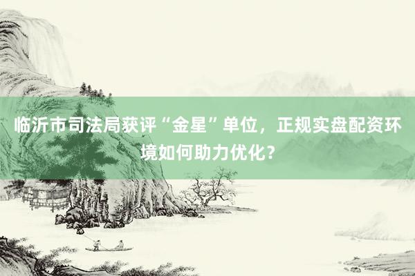 临沂市司法局获评“金星”单位,正规实盘配资环境如何助力优化?