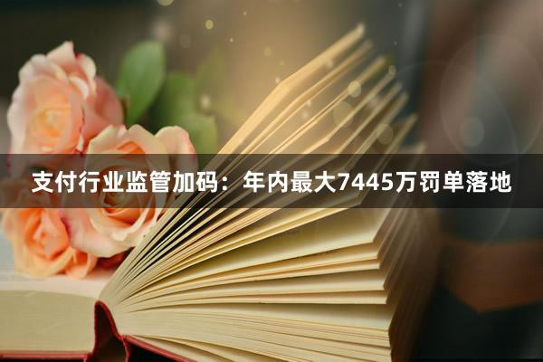 支付行业监管加码：年内最大7445万罚单落地