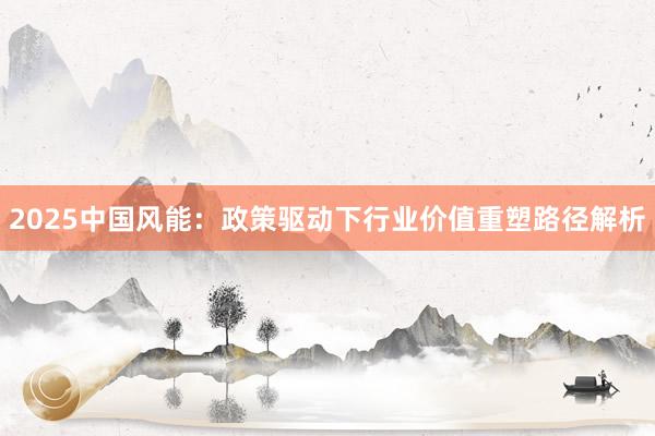 2025中国风能：政策驱动下行业价值重塑路径解析