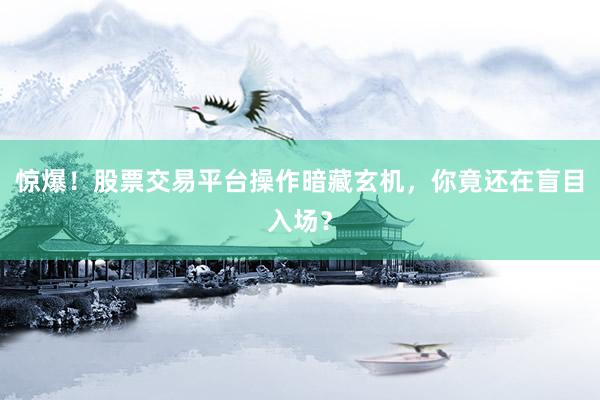 惊爆！股票交易平台操作暗藏玄机，你竟还在盲目入场？