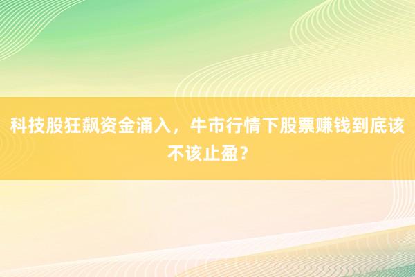 科技股狂飙资金涌入，牛市行情下股票赚钱到底该不该止盈？