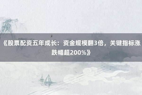 《股票配资五年成长：资金规模翻3倍，关键指标涨跌幅超200%》