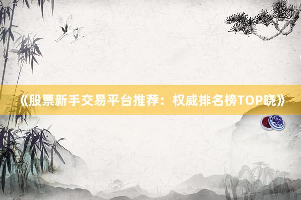 《股票新手交易平台推荐：权威排名榜TOP晓》