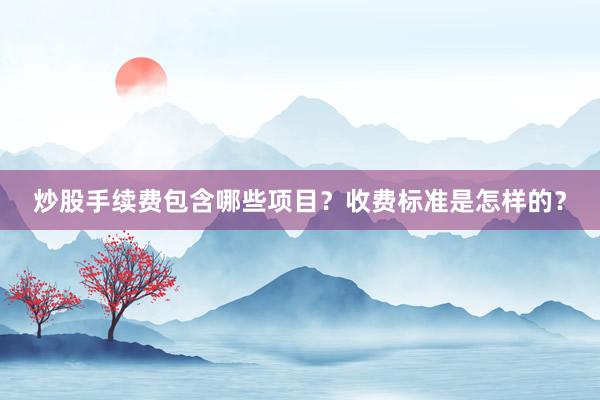 炒股手续费包含哪些项目？收费标准是怎样的？