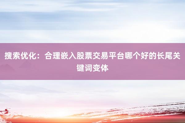 搜索优化：合理嵌入股票交易平台哪个好的长尾关键词变体